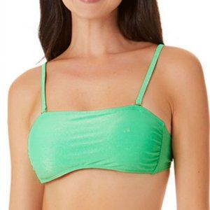 California Waves Metallic Shine Bandeau Bikini Top